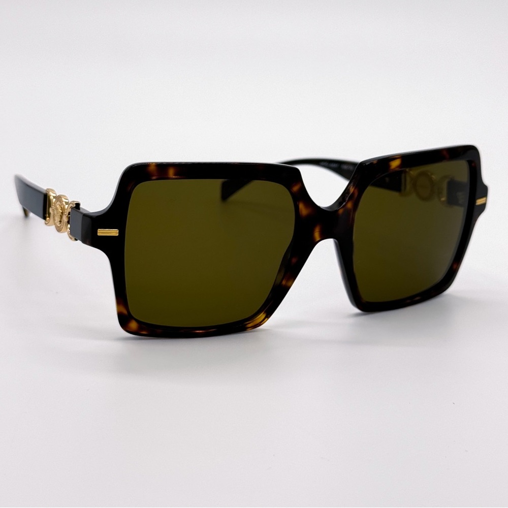 NEW VERSACE VE4441 10873 SQUARE BROWN GREEN MOD 4441 108/73 WOMEN SUNGLASSES - Picture 5 of 11
